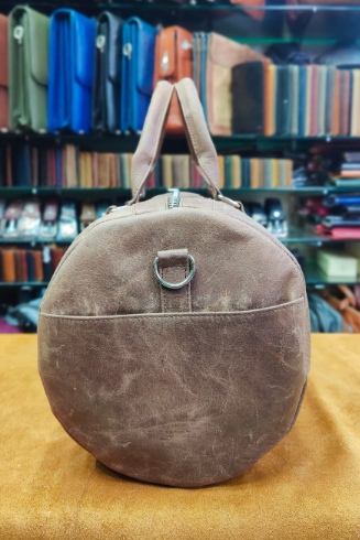 AXIVON Artisan Crazy Horse Leather Duffel - Vintage Mocha