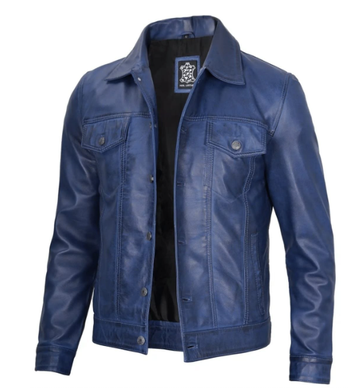 Blue Leather Jacket