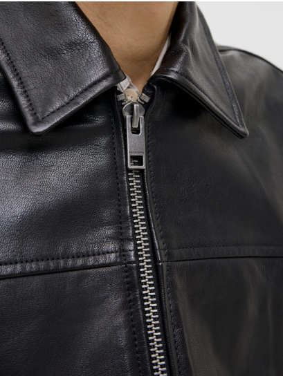 AXIVON Heritage Dual-Pocket Leather Field Jacket - Onyx Black