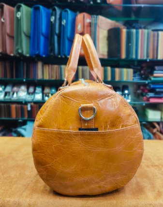 AXIVON Artisan Crazy Horse Leather Duffel - Honey Tan