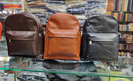 AXIVON Artisan Pebble Leather Backpack - Caramel Tan