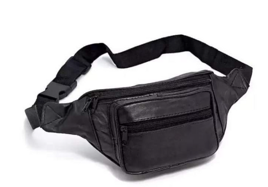 AXIVON Artisan Leather Waist & Crossbody Bag - Onyx Black