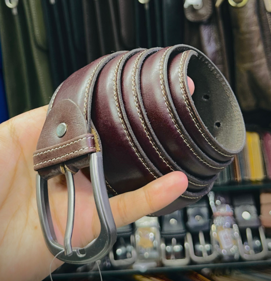 AXIVON Artisan Hand-Stitched Full-Grain Leather Belt